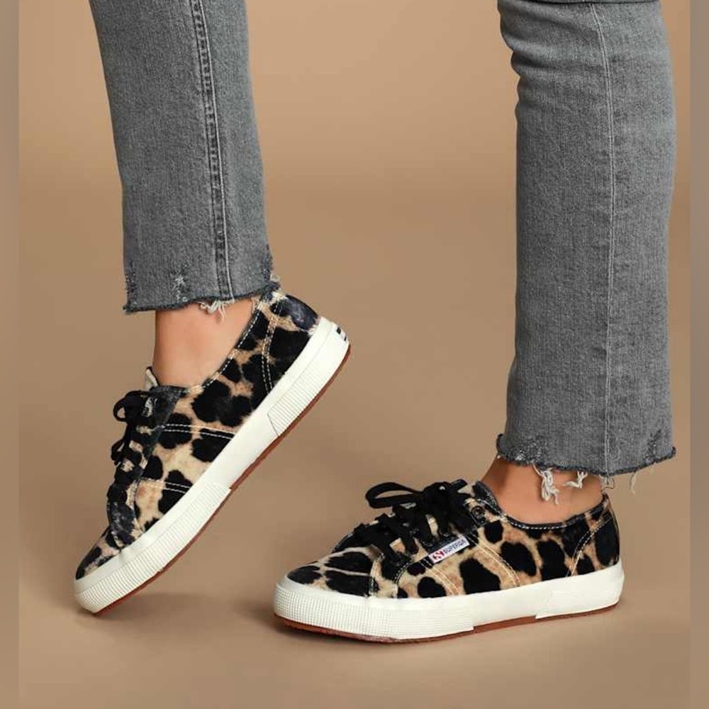 Superga 2750 Fanvelvetw Leopard Velvet Sneakers